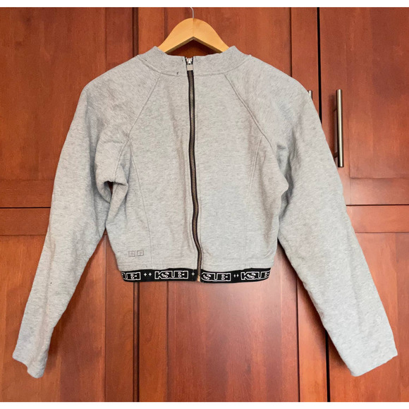 Ksubi Terra Cropped Sweatshirt Back Zip Gray Size Medium - Picture 7 of 10